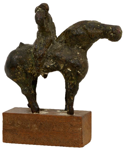 Arthur Spronken | Ruiter te paard, brons, 16,0 x 13,0 cm, gesigneerd op onderzijde en gedateerd 1963