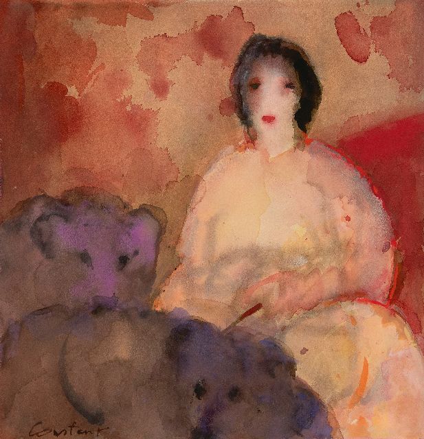 Constant | De Berentemster, aquarel op papier, 46,0 x 44,7 cm, gesigneerd l.o. en te dateren 1986