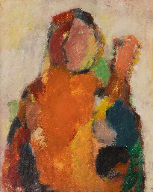 Eugène Brands | Jongen met gitaar, olieverf op doek, 75,4 x 60,0 cm, gesigneerd l.o. en op spieraam gedateerd 1970