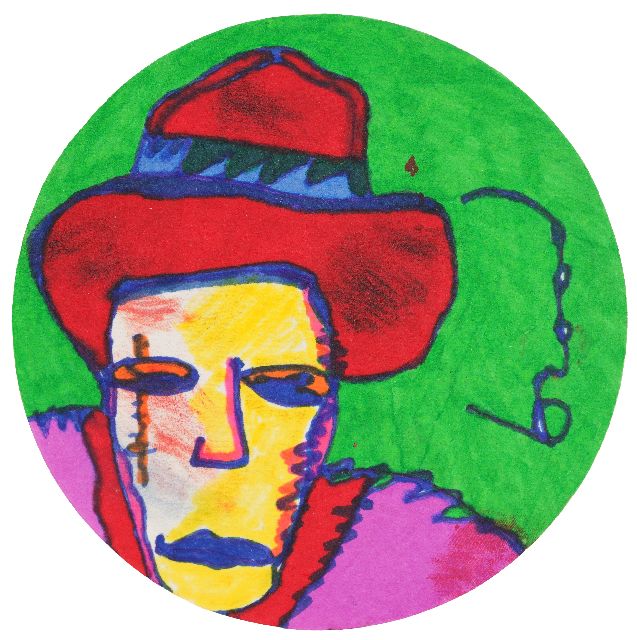 Herman Brood | Bierviltje (27591), acryl op viltkarton, gesigneerd r.m.