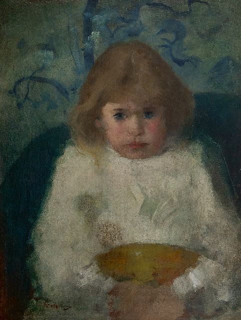 Floris Arntzenius | Kinderportret (dochter van schilder Carl August Breitenstein), olieverf op doek, 58,2 x 44,2 cm, gesigneerd l.o. en te dateren ca. 1907