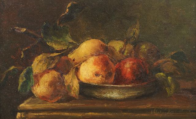 Margaretha Roosenboom | Stilleven met peren, olieverf op paneel, 18,0 x 27,0 cm