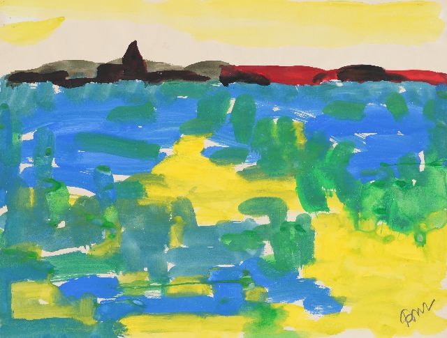 Benner G.  | Landschap, gouache op papier 49,8 x 65,0 cm, gesigneerd r.o.