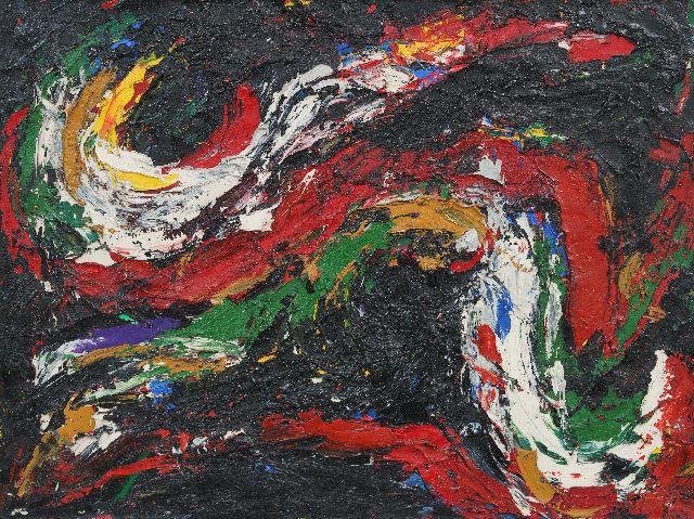 Romijn G.A.M.  | Komposition, olieverf op doek 60,5 x 79,8 cm, gesigneerd verso en verso gedateerd '58