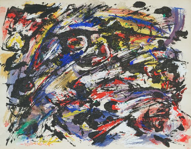 Wolvecamp Th.W.  | Zonder titel, inkt en gouache op papier 50,0 x 65,0 cm, gesigneerd l.o. en gedateerd verso 1994