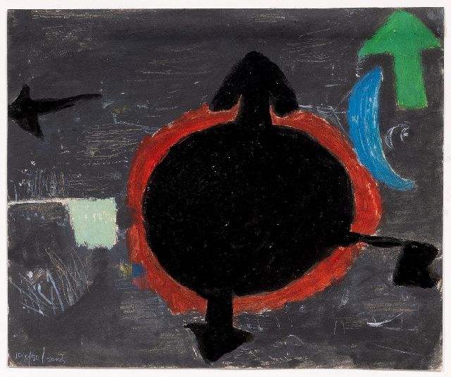Eugène Brands | Zonder titel (1950), inkt en gouache op papier, 15,1 x 18,2 cm, gesigneerd l.o. en gedateerd 10/8/50