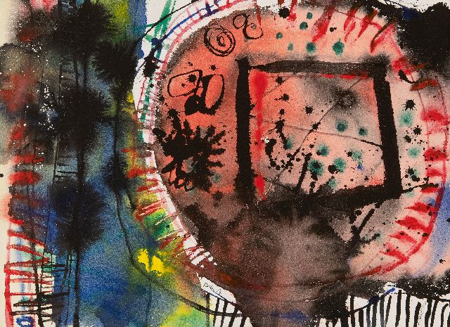 Rustin J.  | Zonder titel, inkt en aquarel op papier 28,5 x 38,3 cm, gesigneerd m.o. en gedateerd '64