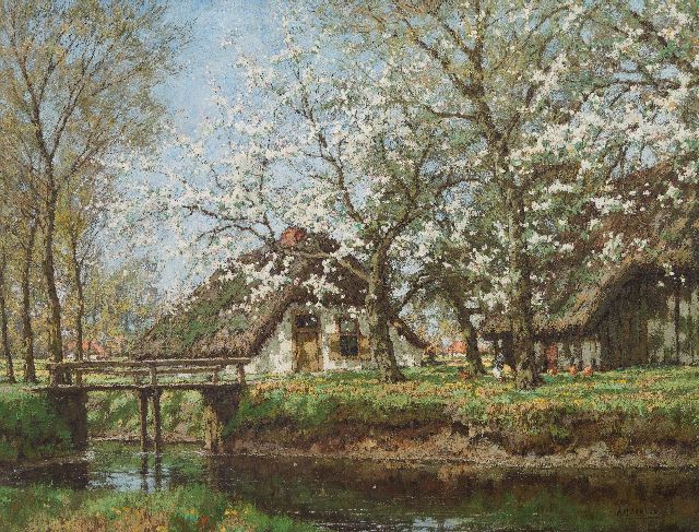 Arnold Marc Gorter | Lente aan de Vordense beek, olieverf op doek, 78,0 x 102,0 cm, gesigneerd r.o.