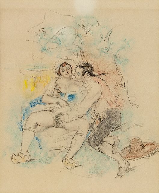 Poulton T.L.  | Idylle, kleurpotlood op papier 21,5 x 18,0 cm