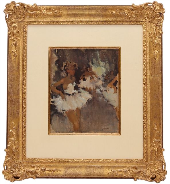 Pierre Grisot | Ballerina's, olieverf op board, 26,9 x 22,0 cm, gesigneerd r.o.