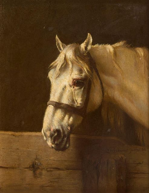 Verschuur jr. W.  | Hoofd van een schimmel, olieverf op paneel 26,0 x 20,0 cm, gesigneerd r.o. en gedateerd '64