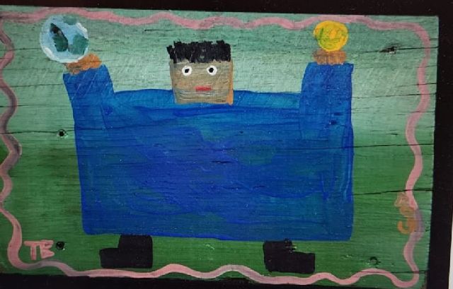 Tim Brown | God, olieverf op paneel, 39,0 x 24,0 cm, jaren '60  niet te koop