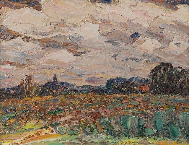 Leo Gestel | Landschap, Blaricum, olieverf op schildersboard, 20,9 x 27,1 cm, gesigneerd verso en verso gedateerd '39