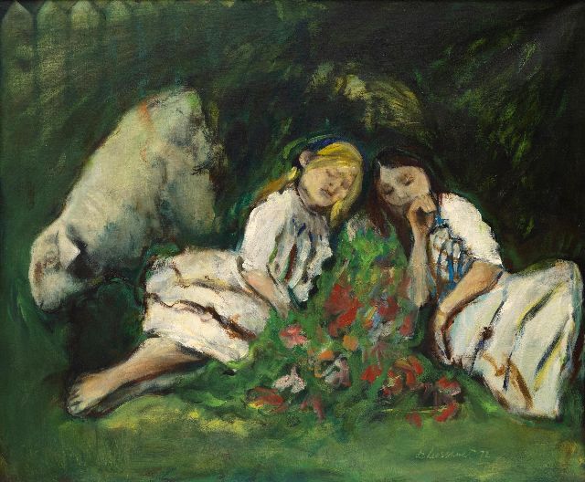 Lussanet P. de | Repos après le jeu, olieverf op doek 100,0 x 120,0 cm, gesigneerd r.o. en gedateerd '72
