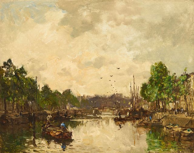 Johan Hendrik van Mastenbroek | Riviergezicht, olieverf op doek, 28,5 x 35,9 cm, gesigneerd r.o. en gedateerd 1913