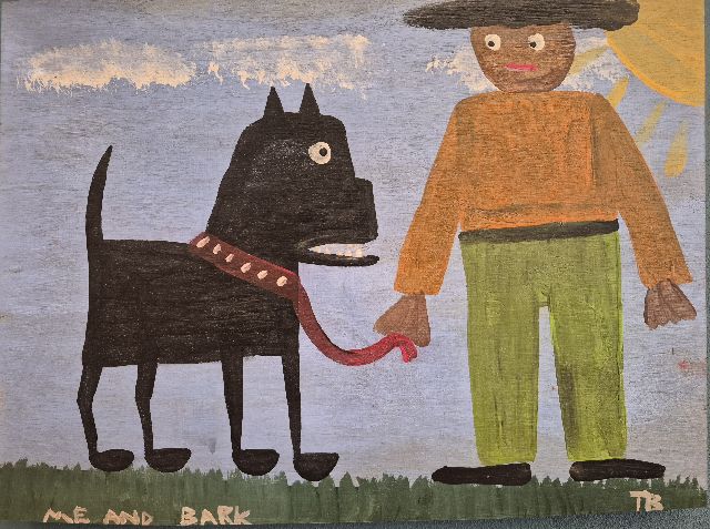 Tim Brown | Me and bark, olieverf op paneel, 34,3 x 45,5 cm, gesigneerd r.o.