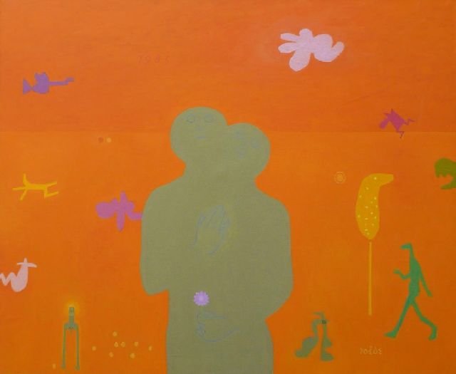 Jan Roëde | Zonder titel, olieverf op doek, 114,0 x 146,0 cm, gesigneerd r.o. en gedateerd 1983