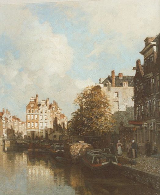Karel Klinkenberg | Delftsevaart met de Raambrug te Rotterdam, olieverf op doek, 47,0 x 39,4 cm, gesigneerd r.o.