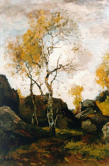 Théophile de Bock | Vroege herfst in Barbizon, olieverf op paneel, 41,5 x 30,5 cm, gesigneerd l.o.