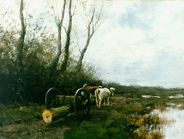 Willem George Frederik Jansen | Mallejan op landweg, olieverf op doek, 60,5 x 80,4 cm, gesigneerd l.o.