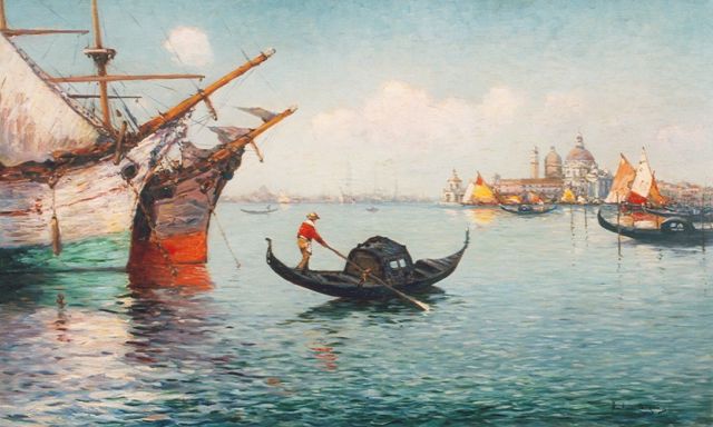 Anton Dirckx | Het Canal Grande, Venetië, olieverf op doek, 60,5 x 100,5 cm, gesigneerd r.o.