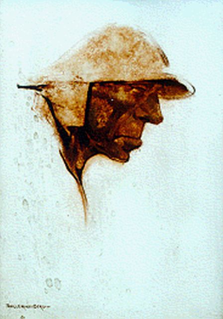Willem van den Berg | Scheveninger, olieverf op paneel, 22,0 x 16,0 cm, gesigneerd l.o.