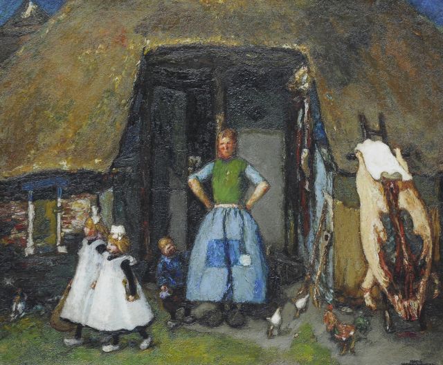 Martin Monnickendam | Markelose boerenfamilie, olieverf op doek, 75,5 x 90,2 cm, gesigneerd r.o. en gedateerd 1924