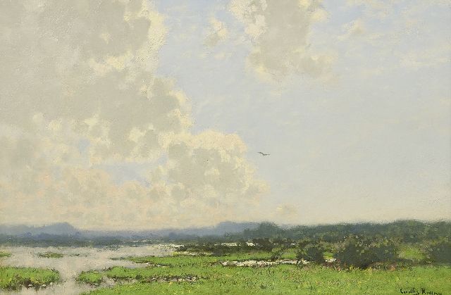 Kuijpers C.  | Weids landschap aan de Rijn, olieverf op doek 38,0 x 58,5 cm, gesigneerd r.o.
