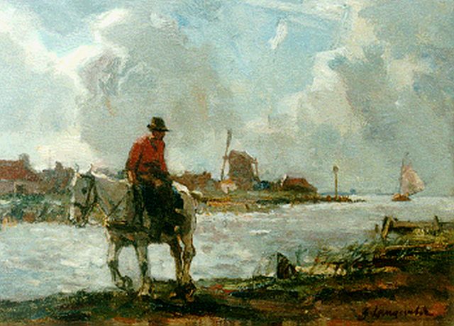 Frans Langeveld | Havengezicht bij Utrecht, olieverf op doek, 24,1 x 32,2 cm, gesigneerd r.o.