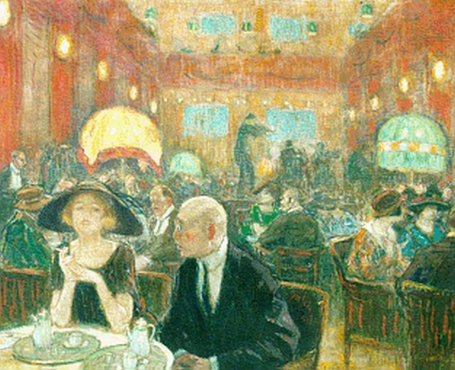 Müller-Massdorf J.  | Tearoom Tango, olieverf op doek 64,5 x 78,2 cm, gesigneerd r.o. en te dateren ca. 1920