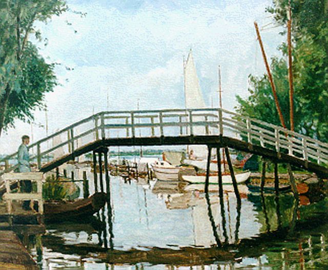 Peizel B.  | Gezicht op een haven in Loosdrecht, olieverf op doek 50,0 x 60,0 cm, gesigneerd l.o. en gedateerd 1936