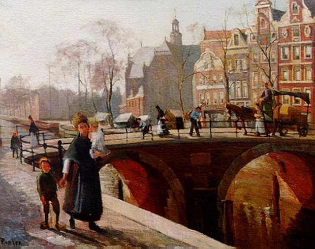 Paul van der Ven | Prinsengracht met de Noorderkerk Amsterdam, olieverf op doek, 68,5 x 86,5 cm, gesigneerd l.o.