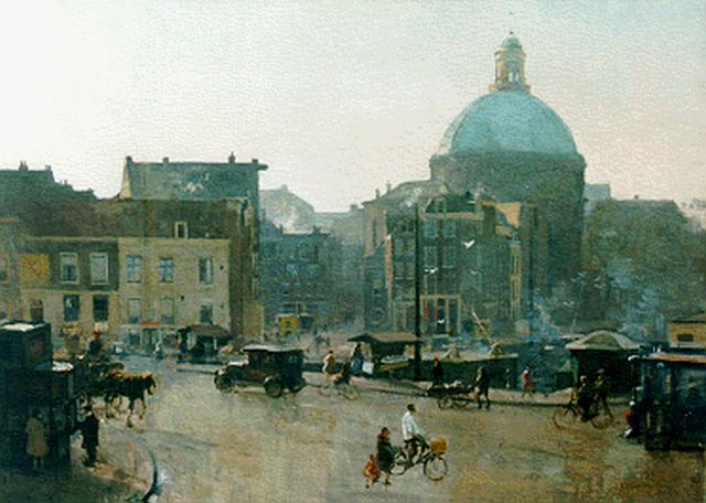 Vreedenburgh C.  | Brug over het Singel met de Ronde Lutherse Kerk, Amsterdam, olieverf op doek 70,8 x 100,5 cm, gesigneerd r.o. en gedateerd 1940