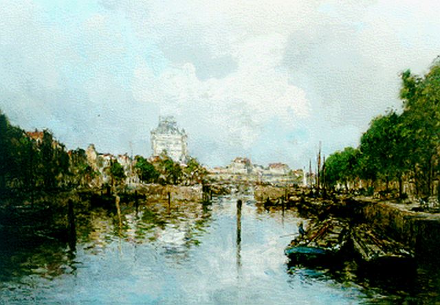 Johan Hendrik van Mastenbroek | De Wijnhaven in Rotterdam en het Witte Huis, olieverf op doek, 70,2 x 99,8 cm, gesigneerd l.o. en gedateerd 1922