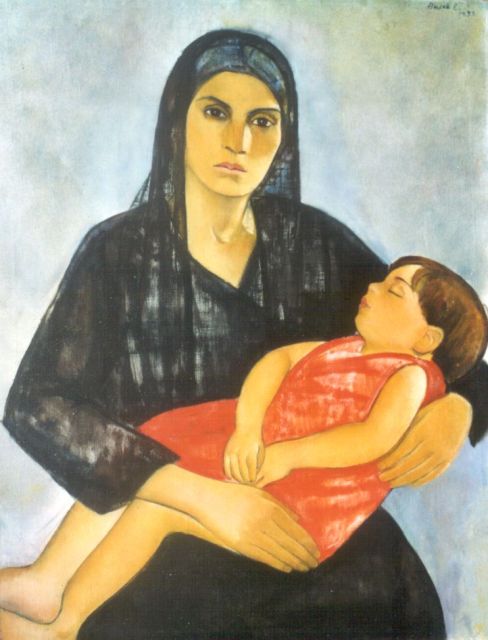 Edith Basch | Moeder met slapend kind, olieverf op doek, 95,7 x 74,0 cm, gesigneerd r.b. en gedateerd 1933
