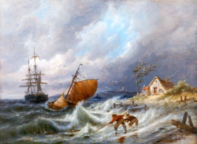 Pieter Cornelis  Dommershuijzen | Op het eiland Wieringen in de Zuiderzee, olieverf op paneel, 30,3 x 40,7 cm, gesigneerd l.o. en gedateerd 1903