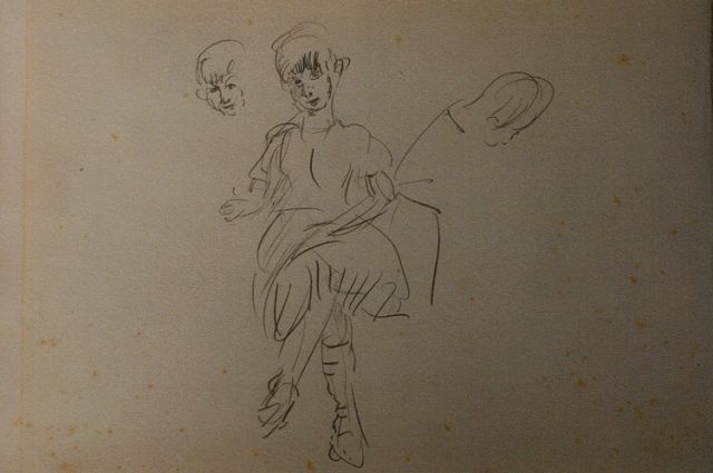 Isaac Israels | Studie van een zittend kind, potlood op papier, 17,8 x 24,5 cm