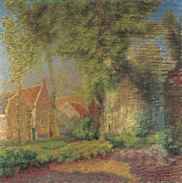 Willem Vaarzon Morel | De Markt in Veere, olieverf op paneel, 102,0 x 101,0 cm, gesigneerd r.o.
