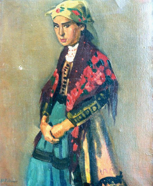 Jean Albert Pollones | Meisje uit Segovia, olieverf op doek, 50,9 x 40,2 cm, gesigneerd l.o.