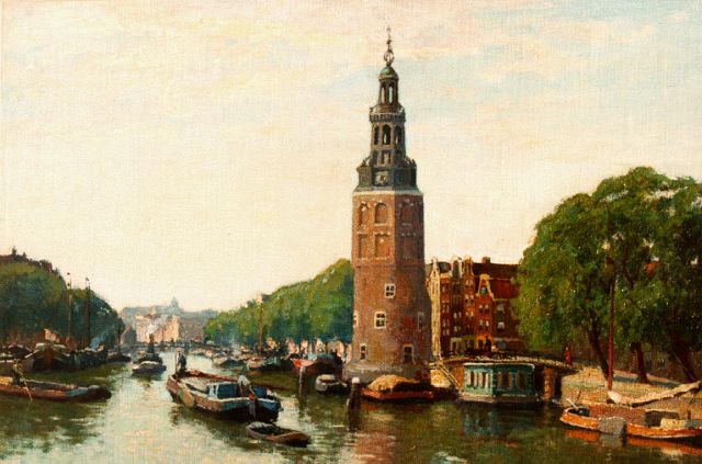 Gerbrand Frederik van Schagen | Oude Schans met Montelbaanstoren, Amsterdam, olieverf op doek, 60,0 x 90,0 cm, gesigneerd r.o.