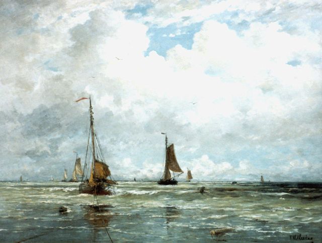 Hendrik Willem Mesdag | Un temps frais - Scheveningen, olieverf op doek, 140,2 x 180,6 cm, gesigneerd r.o.