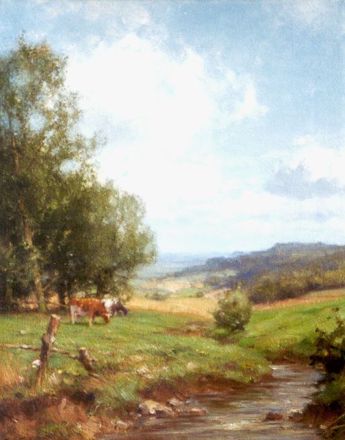 Jan Holtrup | Panorama bij Epen, Zuid-Limburg, olieverf op doek, 49,8 x 39,8 cm, gesigneerd l.o.