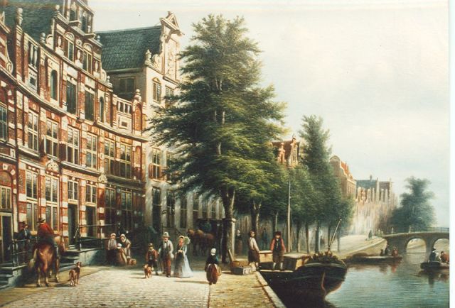 Johannes Franciscus Spohler | Amsterdam Herengracht nrs. 170-172, olieverf op doek, 35,5 x 44,5 cm, gesigneerd r.o. en gedateerd 1879