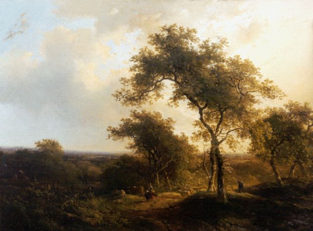 Willem Roelofs | Heuvelachtig boslandschap, olieverf op doek, 59,0 x 79,1 cm, gesigneerd r.v.h.m. en te dateren ca. 1842