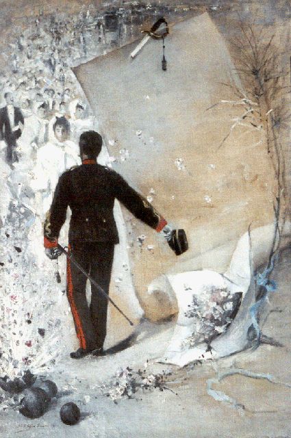 Alfred Smith | Het huwelijkscontract, olieverf op doek, 73,1 x 50,1 cm, gesigneerd l.o. en gedateerd '29