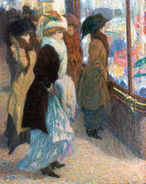 Leo Gestel | De hoedenwinkel, olieverf op doek, 45,0 x 37,2 cm, gesigneerd l.o. en te dateren ca. 1908