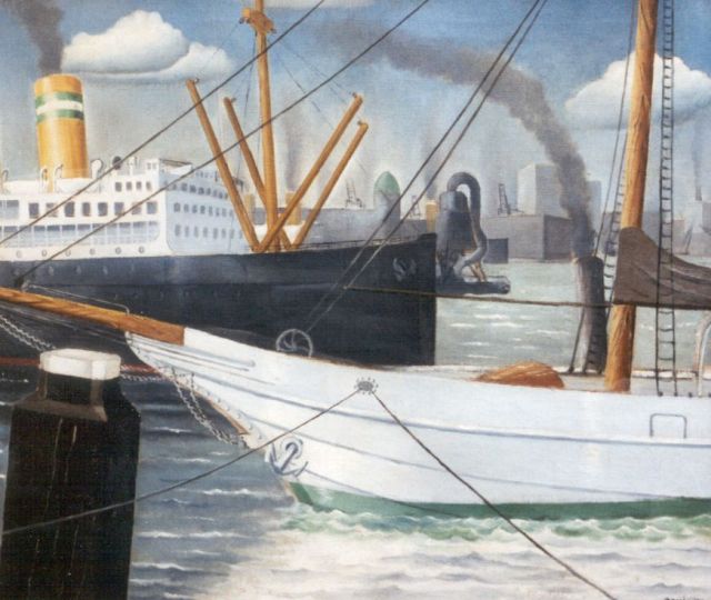 Bosma W.  | Havenbeeld Rotterdam, olieverf op doek 60,0 x 70,0 cm, gesigneerd r.o. en gedateerd 1931