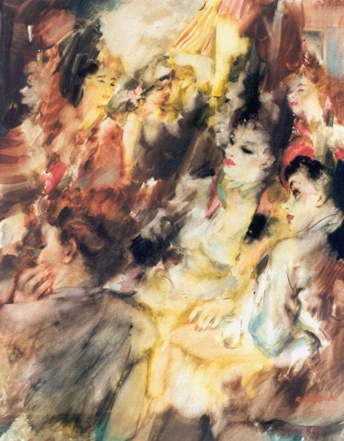 Raphaël de Buck | De music-hall, aquarel op papier, 68,2 x 52,2 cm, gesigneerd r.o. 2x