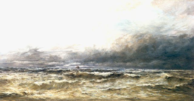 Arden H.  | Mauvais temps au large Mer du Nord, olieverf op doek 90,0 x 170,0 cm, gesigneerd r.o.