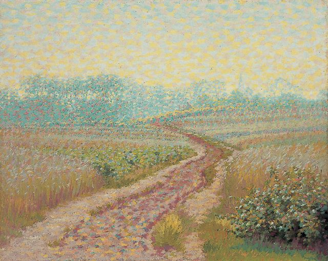 Co Breman | Zomermorgen op de Eng bij Blaricum, olieverf op doek, 46,0 x 56,0 cm, gesigneerd r.o. en gedateerd 1912